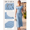 image:imageGRACE KARIN Womens 2026 Summer Wedding Guest Dresses Formal Cocktail One Shoulder Bodycon Dresses Elegant Ruched Maxi DressSky Blue
