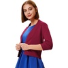 image:imageGRACE KARIN Womens 34 Sleeve Knit Cropped Cardigan Sweaters Lightweight Open Front Bolero Shrugs Sweater for DressBurgundy