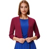 image:imageGRACE KARIN Womens 34 Sleeve Knit Cropped Cardigan Sweaters Lightweight Open Front Bolero Shrugs Sweater for DressBurgundy