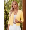 image:imageGRACE KARIN Womens 34 Sleeve Knit Cropped Cardigan Sweaters Lightweight Open Front Bolero Shrugs Sweater for DressButter Yellow