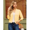 image:imageGRACE KARIN Womens 34 Sleeve Knit Cropped Cardigan Sweaters Lightweight Open Front Bolero Shrugs Sweater for DressButter Yellow