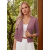 image:imageGRACE KARIN Womens 34 Sleeve Knit Cropped Cardigan Sweaters Lightweight Open Front Bolero Shrugs Sweater for DressDusty Rose