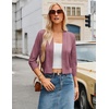image:imageGRACE KARIN Womens 34 Sleeve Knit Cropped Cardigan Sweaters Lightweight Open Front Bolero Shrugs Sweater for DressDusty Rose