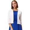 image:imageGRACE KARIN Womens 34 Sleeve Knit Cropped Cardigan Sweaters Lightweight Open Front Bolero Shrugs Sweater for DressIvory White