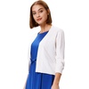 image:imageGRACE KARIN Womens 34 Sleeve Knit Cropped Cardigan Sweaters Lightweight Open Front Bolero Shrugs Sweater for DressIvory White
