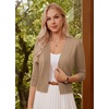 image:imageGRACE KARIN Womens 34 Sleeve Knit Cropped Cardigan Sweaters Lightweight Open Front Bolero Shrugs Sweater for DressKhaki