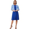 image:imageGRACE KARIN Womens 34 Sleeve Knit Cropped Cardigan Sweaters Lightweight Open Front Bolero Shrugs Sweater for DressLight Blue