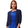 image:imageGRACE KARIN Womens 34 Sleeve Knit Cropped Cardigan Sweaters Lightweight Open Front Bolero Shrugs Sweater for DressNavy Blue