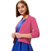 image:imageGRACE KARIN Womens 34 Sleeve Knit Cropped Cardigan Sweaters Lightweight Open Front Bolero Shrugs Sweater for DressPink