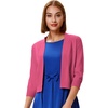 image:imageGRACE KARIN Womens 34 Sleeve Knit Cropped Cardigan Sweaters Lightweight Open Front Bolero Shrugs Sweater for DressPink