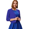 image:imageGRACE KARIN Womens 34 Sleeve Knit Cropped Cardigan Sweaters Lightweight Open Front Bolero Shrugs Sweater for DressSapphire Blue