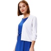 image:imageGRACE KARIN Womens 34 Sleeve Knit Cropped Cardigan Sweaters Lightweight Open Front Bolero Shrugs Sweater for DressWhite