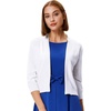 image:imageGRACE KARIN Womens 34 Sleeve Knit Cropped Cardigan Sweaters Lightweight Open Front Bolero Shrugs Sweater for DressWhite