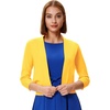 image:imageGRACE KARIN Womens 34 Sleeve Knit Cropped Cardigan Sweaters Lightweight Open Front Bolero Shrugs Sweater for DressYellow