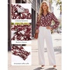 image:imageGRACE KARIN Womens Boho Floral Button Down Shirts 2026 Fall Long Sleeve Blouses Dressy Casual Fit Vacation Work TopsReddish Brown