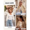 image:imageGRACE KARIN Womens Cardigan Sweaters Lightweight 2026 Summer Long Sleeve Button Up Knit Casual Dressy ShrugsApricot