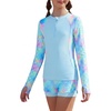 image:imageGRACE KARIN Girls Rash Guard Swimsuit Long Sleeve Two Piece Bathing Suit UPF 50 Summer Swimwear Size 612YBlue Mermaid