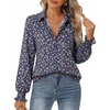 image:imageGRACE KARIN Womens Boho Floral Button Down Shirts 2026 Fall Long Sleeve Blouses Dressy Casual Fit Vacation Work TopsNavy Blue Floral