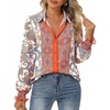 image:imageGRACE KARIN Womens Boho Floral Button Down Shirts 2026 Fall Long Sleeve Blouses Dressy Casual Fit Vacation Work TopsOrange