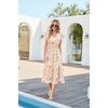 image:imageGRACE KARIN 2026 Womens Summer Dresses V Neck Ruffle Sleeve Floral Boho Beach Dress ALine Swing Midi Wedding Guest SundressBlue Orangefloral Print