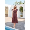 image:imageGRACE KARIN 2026 Womens Summer Dresses V Neck Ruffle Sleeve Floral Boho Beach Dress ALine Swing Midi Wedding Guest SundressCoffeewhite Dots
