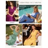 image:imageGRACE KARIN 2026 Womens Summer Dresses V Neck Ruffle Sleeve Floral Boho Beach Dress ALine Swing Midi Wedding Guest SundressDark Bluesolid