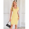 image:imageGRACE KARIN Cocktail Dress for Women Cap Sleeve Lace Dress for Wedding Guest Business Casual DressesButter Yellow