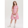 image:imageGRACE KARIN Girls Summer Floral Dresses Puff Sleeve Princess Dress 614Y  Square Neck Party Dress Graduation Birthday Wedding Beach Smocked Back Tiered Skirt Woven Lined for Tween Teen GirlPink Floral