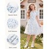 image:imageGRACE KARIN Girls Summer Floral Dresses Puff Sleeve Princess Dress 614Y  Square Neck Party Dress Graduation Birthday Wedding Beach Smocked Back Tiered Skirt Woven Lined for Tween Teen GirlBlue Floral