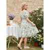 image:imageGRACE KARIN Girls Summer Floral Dresses Puff Sleeve Princess Dress 614Y  Square Neck Party Dress Graduation Birthday Wedding Beach Smocked Back Tiered Skirt Woven Lined for Tween Teen GirlSage Green Floral