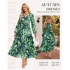 image:imageGRACE KARIN Womens Fall Wedding Guest Dresses 2026 Floral Long Sleeve V Neck Maxi Dress Boho Flowy Outfit with PocketsGreen Floral