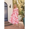 image:imageGRACE KARIN Womens Fall Wedding Guest Dresses 2026 Floral Long Sleeve V Neck Maxi Dress Boho Flowy Outfit with PocketsWhite Pink Floral
