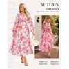 image:imageGRACE KARIN Womens Fall Wedding Guest Dresses 2026 Floral Long Sleeve V Neck Maxi Dress Boho Flowy Outfit with PocketsWhite Pink Floral