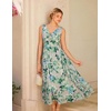 image:imageGRACE KARIN Womens Summer Sleeveless Floral Maxi Dress V Neck Formal Wedding Guest Dress A Line Beach Vacation ClothesLight Green Floral