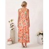 image:imageGRACE KARIN Womens Summer Sleeveless Floral Maxi Dress V Neck Formal Wedding Guest Dress A Line Beach Vacation ClothesOrange Red
