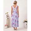 image:imageGRACE KARIN Womens Summer Sleeveless Floral Maxi Dress V Neck Formal Wedding Guest Dress A Line Beach Vacation ClothesPurple