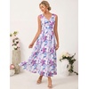 image:imageGRACE KARIN Womens Summer Sleeveless Floral Maxi Dress V Neck Formal Wedding Guest Dress A Line Beach Vacation ClothesPurple