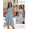 image:imageGRACE KARIN Womens Summer Work Dress 2026 Sleeveless Crewneck A Line Midi Dresses Flowy Business Dresses Outfits with PocketsLight Blue