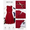 image:imageGRACE KARIN Womens Summer Work Dress 2026 Sleeveless Crewneck A Line Midi Dresses Flowy Business Dresses Outfits with PocketsRed
