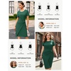 image:imageGRACE KARIN Work Dresses for Women 2026 Short Sleeve Sheath Business Midi Dress Wrap Bodycon Office Cocktail OutfitsDark Green