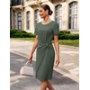 image:imageGRACE KARIN Work Dresses for Women 2026 Short Sleeve Sheath Business Midi Dress Wrap Bodycon Office Cocktail OutfitsEden Green