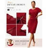image:imageGRACE KARIN Work Dresses for Women 2026 Short Sleeve Sheath Business Midi Dress Wrap Bodycon Office Cocktail OutfitsRed