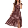image:imageGRACE KARIN 2026 Womens Summer Dresses V Neck Ruffle Sleeve Floral Boho Beach Dress ALine Swing Midi Wedding Guest SundressCoffeewhite Dots