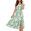 image:imageGRACE KARIN 2026 Womens Summer Dresses V Neck Ruffle Sleeve Floral Boho Beach Dress ALine Swing Midi Wedding Guest SundressGreen Whitefloral Print