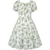 image:imageGRACE KARIN Girls Summer Floral Dresses Puff Sleeve Princess Dress 614Y  Square Neck Party Dress Graduation Birthday Wedding Beach Smocked Back Tiered Skirt Woven Lined for Tween Teen GirlSage Green Floral