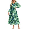 image:imageGRACE KARIN Womens Fall Wedding Guest Dresses 2026 Floral Long Sleeve V Neck Maxi Dress Boho Flowy Outfit with PocketsGreen Floral