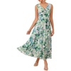image:imageGRACE KARIN Womens Summer Sleeveless Floral Maxi Dress V Neck Formal Wedding Guest Dress A Line Beach Vacation ClothesLight Green Floral