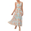 image:imageGRACE KARIN Womens Summer Sleeveless Floral Maxi Dress V Neck Formal Wedding Guest Dress A Line Beach Vacation ClothesOrange Blue