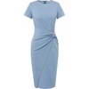 image:imageGRACE KARIN Work Dresses for Women 2026 Short Sleeve Sheath Business Midi Dress Wrap Bodycon Office Cocktail OutfitsGray Blue