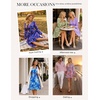 image:imageGRACE KARIN Summer Floral Mini Dress 2026 Fall Long Sleeve Wedding Guest Dress A Line Flowy Boho Short Dresses with PocketsBlue Red Floral